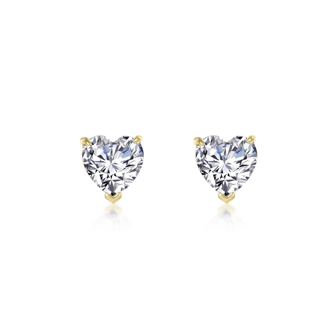 3.5 CTW Heart Solitaire Stud Earrings