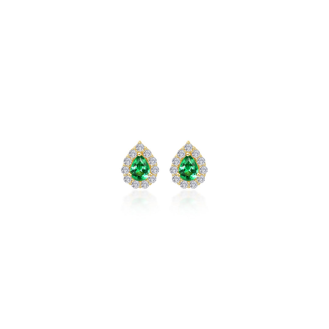 0.72 CTW Pear-shaped Halo Stud Earrings