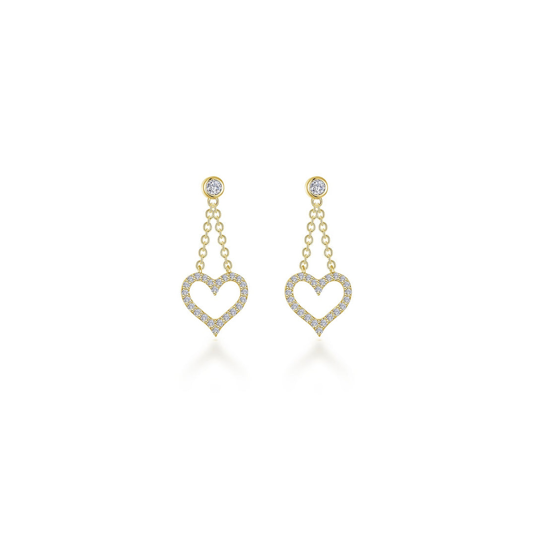 Cut-out Heart Dangle Earrings