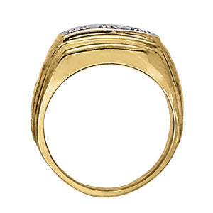 Platinum 1 CT Three-Stone Mens Diamond Ring