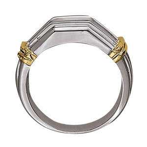 18K White Gold 1 CT Diamond Mens Channel Ring