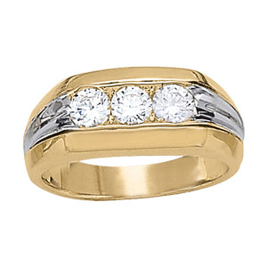 18K White Gold 1 ct tw Three Stone Diamond Ring