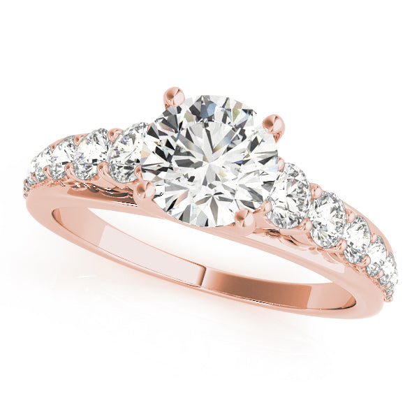 Single Row Diamond Engagement Ring