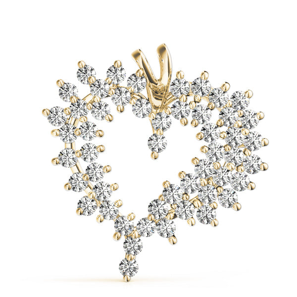 18K Yellow Gold Round Diamond Fashion Pendant
