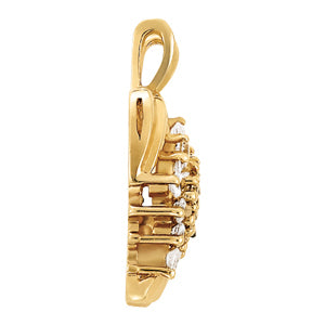 Platinum Round Diamond Fashion Pendant