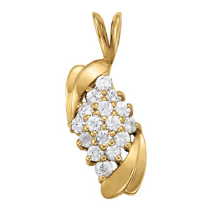 18K White Gold Multi-Diamond Fashion Pendant