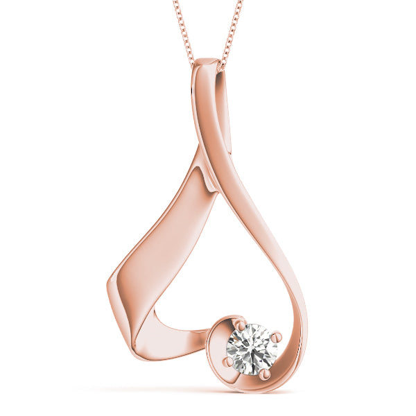 18K Rose Gold 0.8 CT Diamond Solitaire Pendant