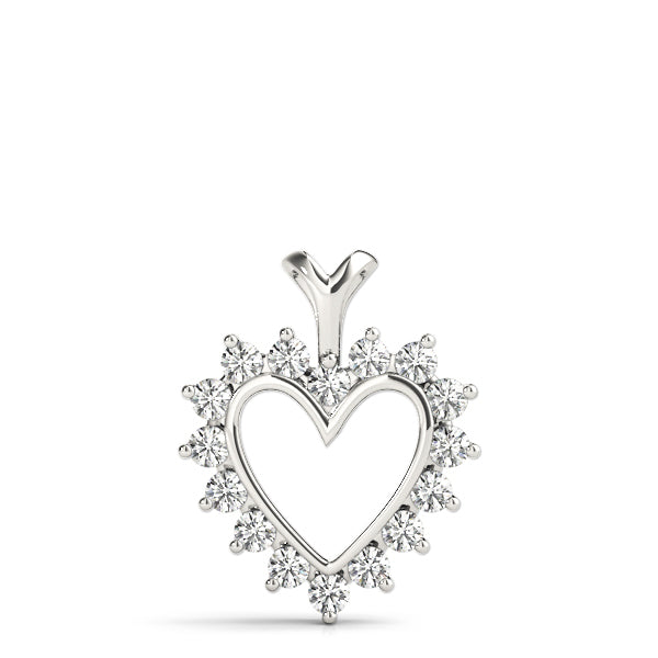 14K White Gold Multi-Diamond Fashion Pendant