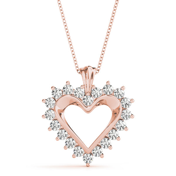 14K Rose Gold Multi-Diamond Fashion Pendant
