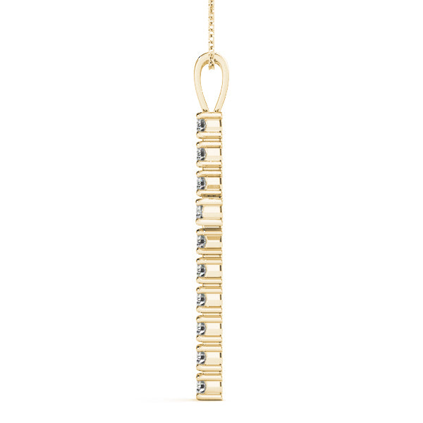 18K Yellow Gold Diamond Cross Pendant