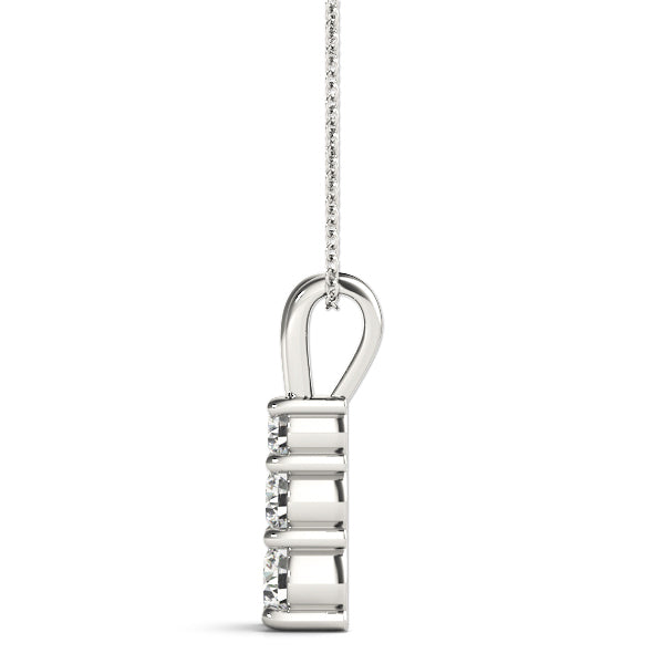 0.6 CTW Round Diamond Three Stone Pendant