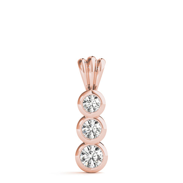 18K Rose Gold 1/2 ct Diamond Three-Stone Pendant