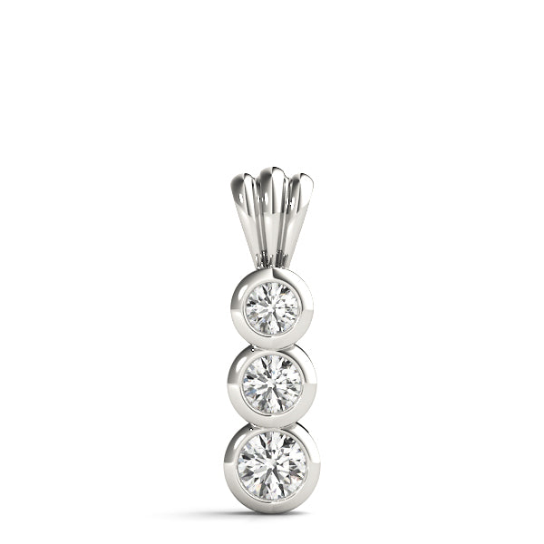 Platinum 0.35 CT Round Diamond Three-Stone Pendant