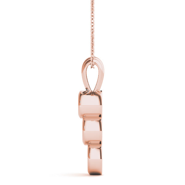 18K Rose Gold 1/2 ct Diamond Three-Stone Pendant