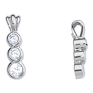 Platinum 0.35 CT Round Diamond Three-Stone Pendant