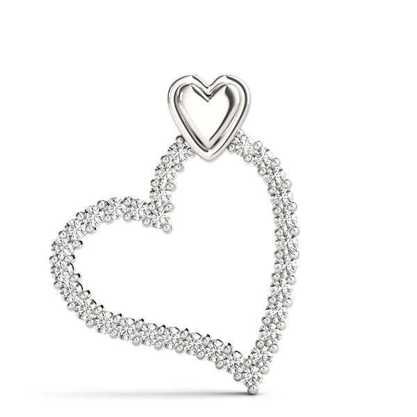 14K White Gold Round Diamond Fashion Pendant