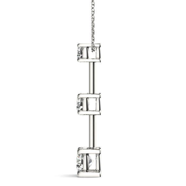 0.6 CTW Round Diamond Three Stone Pendant
