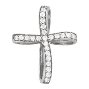 14K White Gold Diamond Cluster Fashion Pendant