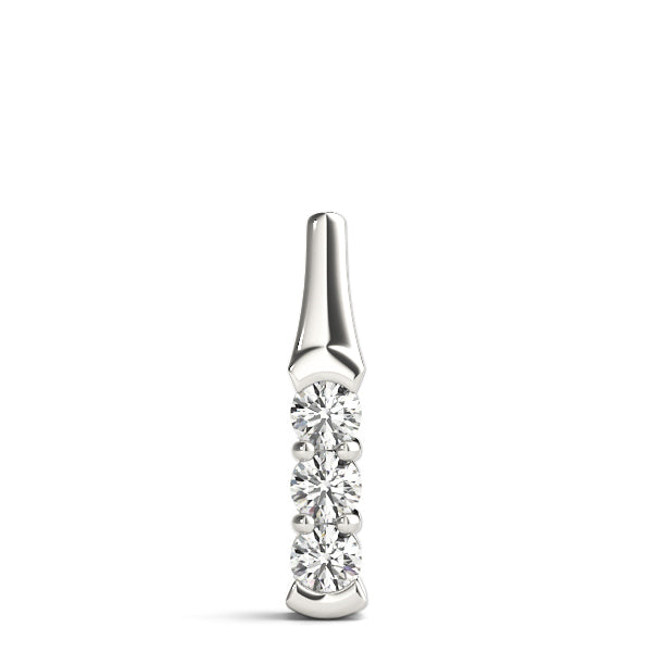 Platinum 1 CT Round Diamond Three Stone Pendant