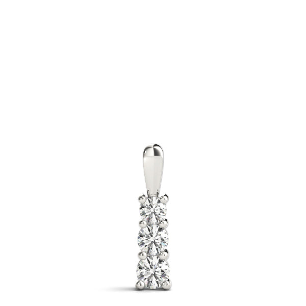 Platinum 1/3 CT Round Diamond Three Stone Pendant