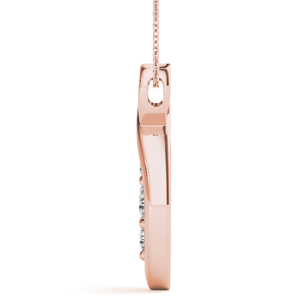 Rose Gold 0.5 CT Diamond Three Stone Pendant