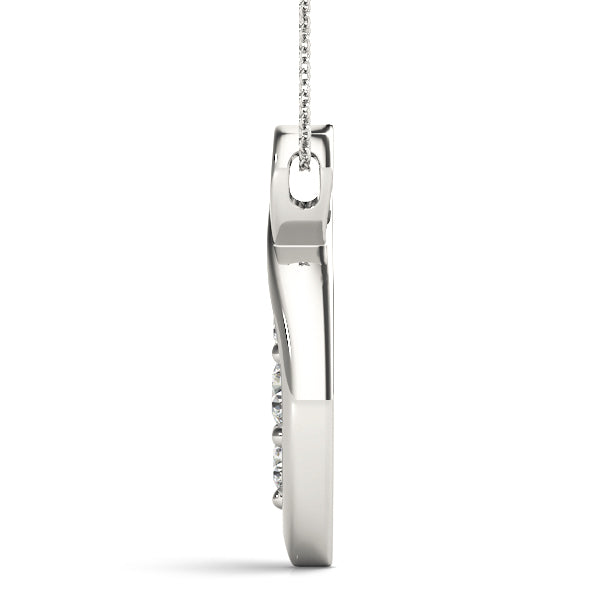 14K White Gold 1/2 ct Diamond Three Stone Pendant