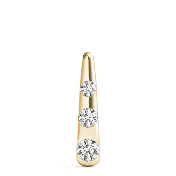 18K Yellow Gold 1/2 ct Diamond Three-Stone Pendant