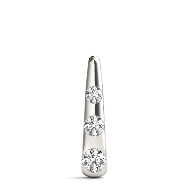 18K White Gold 1/2 ctw Three Stone Diamond Pendant