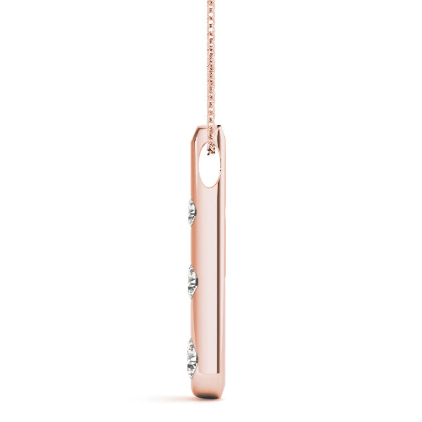 18K Rose Gold 1/2 ct Diamond Three-Stone Pendant