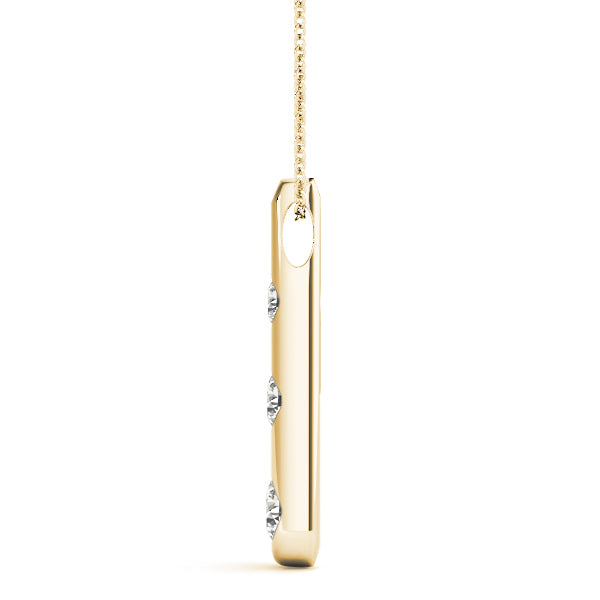 18K Yellow Gold 1/2 ct Diamond Three-Stone Pendant
