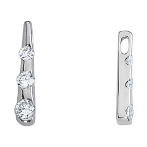18K White Gold 1/2 ctw Three Stone Diamond Pendant