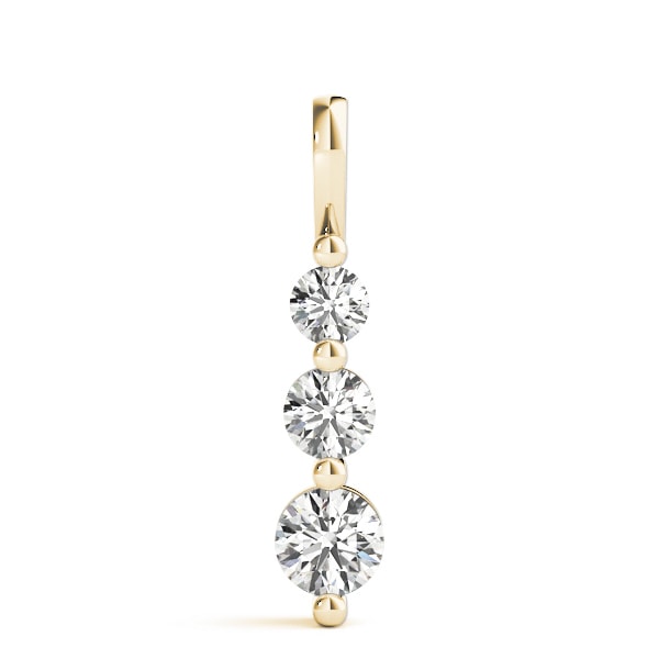 18K Yellow Gold 1 ct tw Three Stone Diamond Pendant