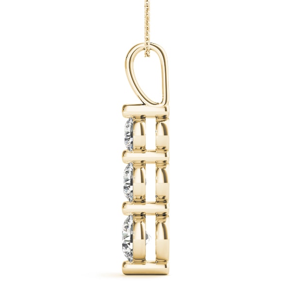 18K Yellow Gold 1 ct tw Three Stone Diamond Pendant