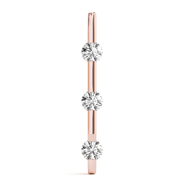 18K Rose Gold 1 ct tw Three Stone Diamond Pendant