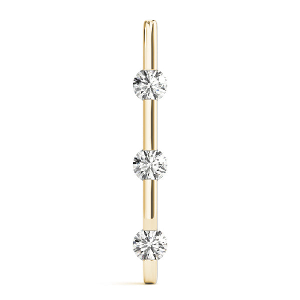 18K Yellow Gold 3-Stone Diamond Pendant