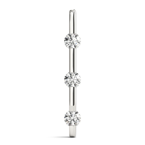 Platinum 1 CT Diamond Three Stone Pendant Necklace