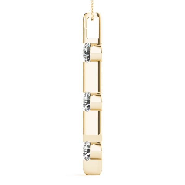 14K Yellow Gold 1 ct tw Three Stone Diamond Pendant