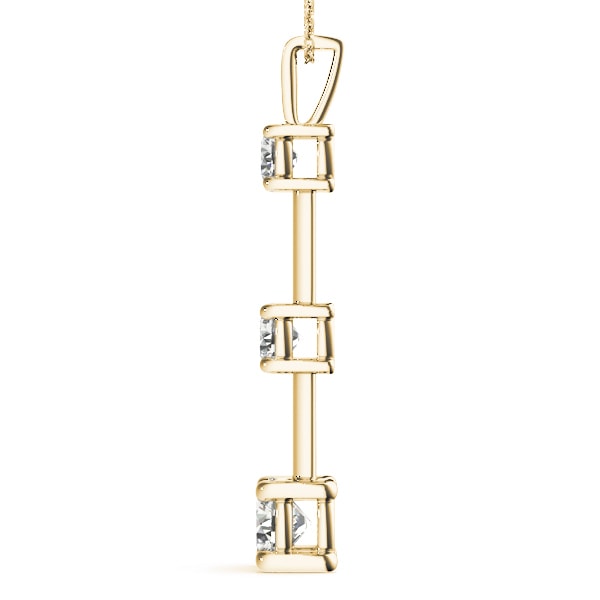 18K Yellow Gold 1 ct tw Three Stone Diamond Pendant