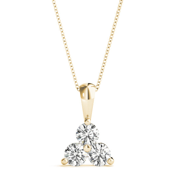 18K Yellow Gold 1 CT Diamond 3-Stone Pendant