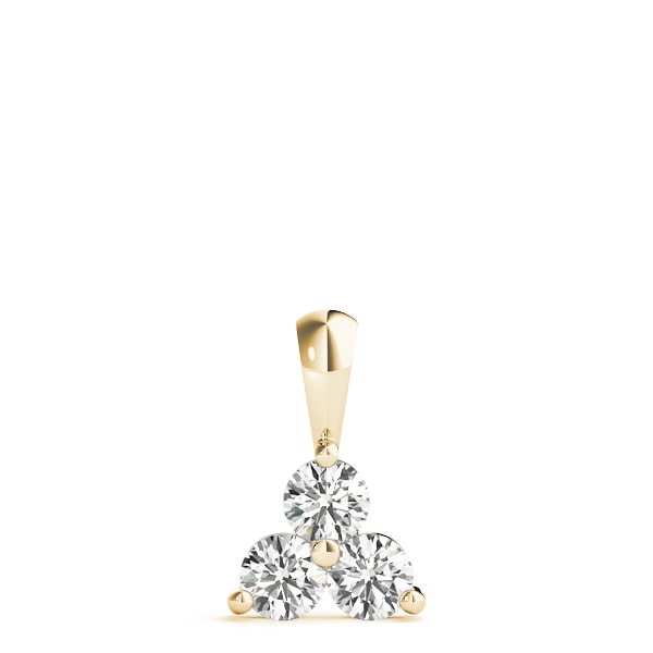 18K Yellow Gold 1 ct tw Three Stone Diamond Pendant