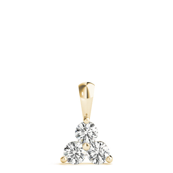 18K Yellow Gold 1 CT Diamond 3-Stone Pendant