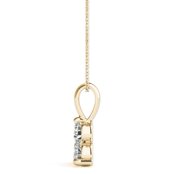 18K Yellow Gold 1 ct tw Three Stone Diamond Pendant