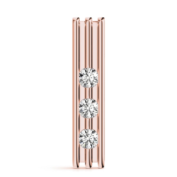 14K Rose Gold 1/2 ct tw Three Stone Diamond Pendant