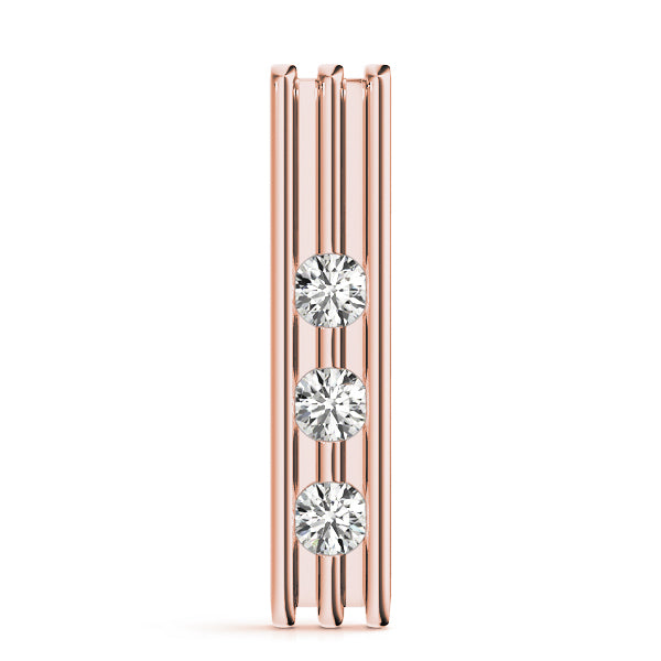 18K Rose Gold 3-Stone Diamond Pendant