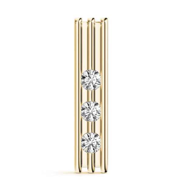 18K Yellow Gold Round Diamond 3-Stone Pendant