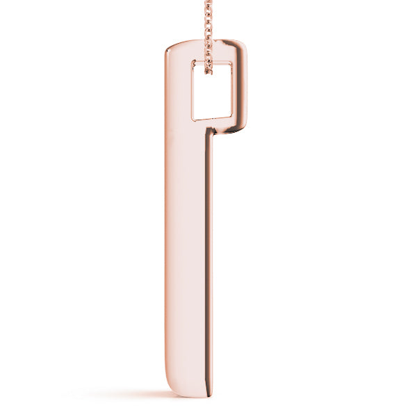 18K Rose Gold 3-Stone Diamond Pendant