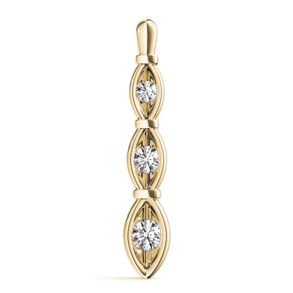 14K Yellow Gold 1/2 ct tw Three Stone Diamond Pendant