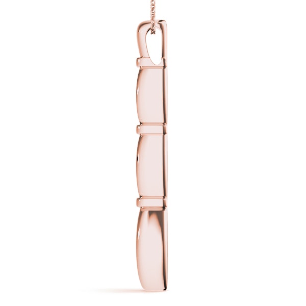 14K Rose Gold 1/2 ct tw Three Stone Diamond Pendant