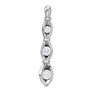 Platinum 1/2 ct tw Three Stone Diamond Pendant