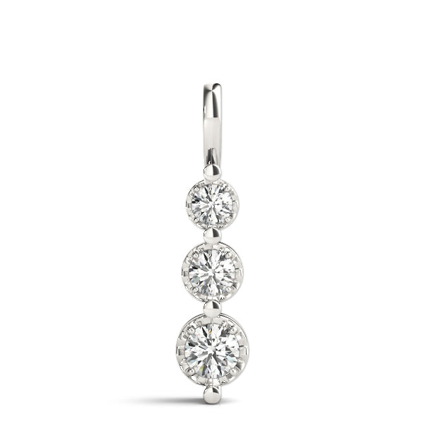 Platinum 0.35 CT Round Diamond Three-Stone Pendant